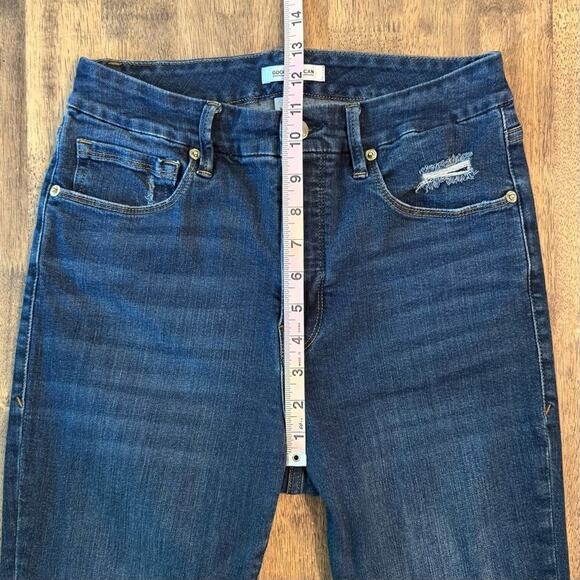 Good American Women’s Good Legs Crop Distressed Skinny Denim Jeans Size 10/30 - Picture 4 of 8